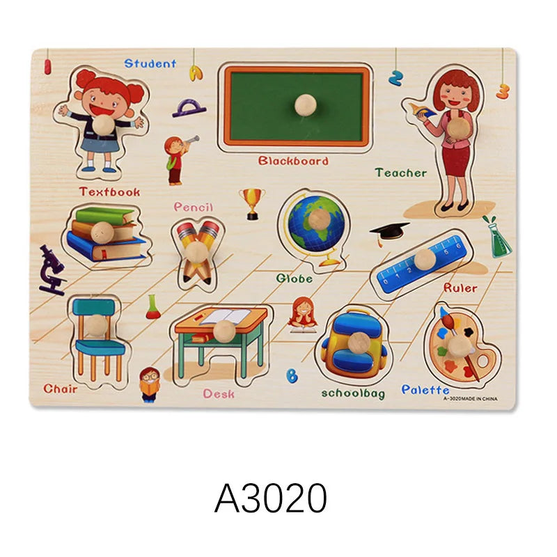 Puzzle enfant premier âge en bois éducatif.