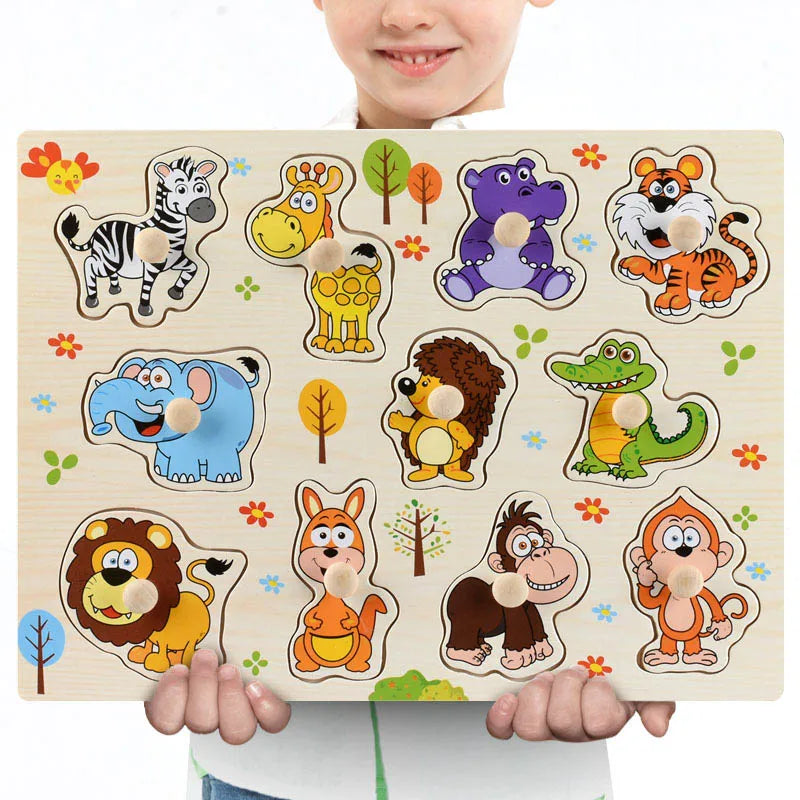 Puzzle enfant premier âge en bois éducatif.