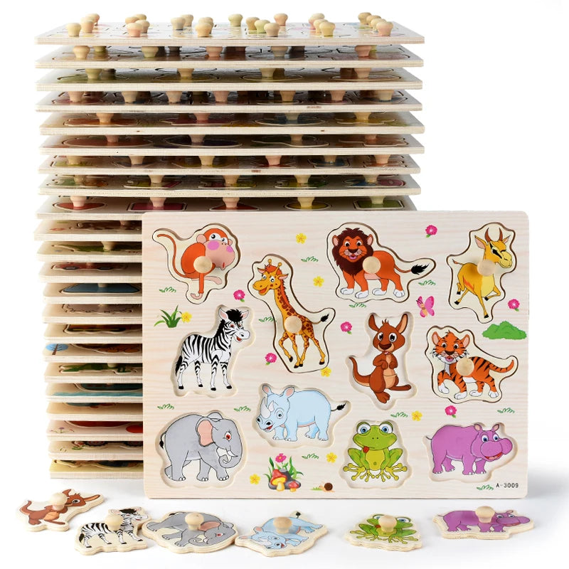 Puzzle enfant premier âge en bois éducatif.