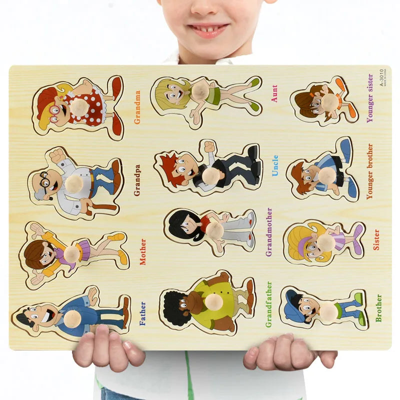 Puzzle enfant premier âge en bois éducatif.