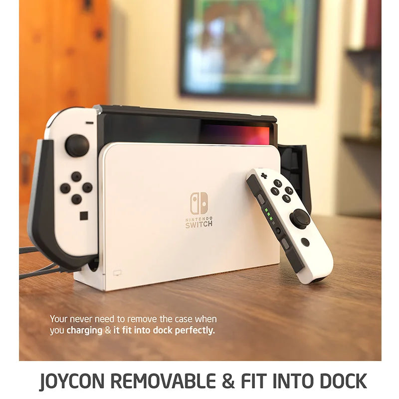 Coque semi intégrale ARMOR pour Nintendo Switch OLED , plusieurs coloris disponibles , (épaisseur ne gênant pas la mise en charge sur le Dock)