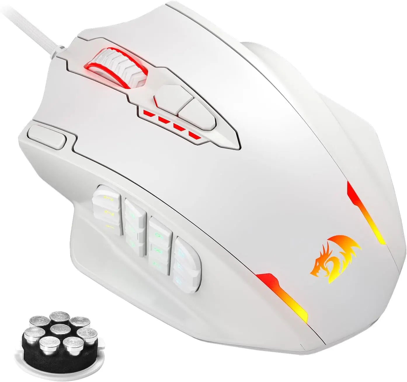 Souris pour PC  filaire modèle Redragon M908 RGB Backlight LED 12400 DPI 18 touches de Programmation