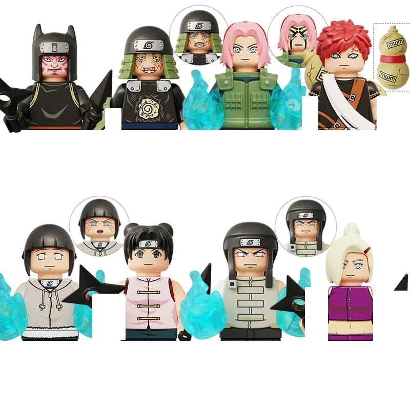 Lot de 8 Mini figurines / jouets Univers Type Naruto au format Lego ! plusieurs choix Disponibles !