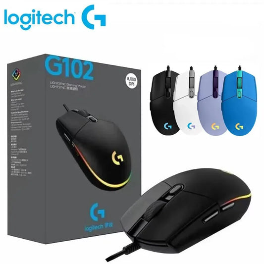 Souris PC filaire modèle Logitech G102 classique , 8000 DPI , plusieurs coloris disponible , Bureautique.