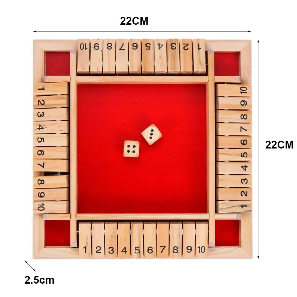 Jeux de société en bois "shut the box dice"