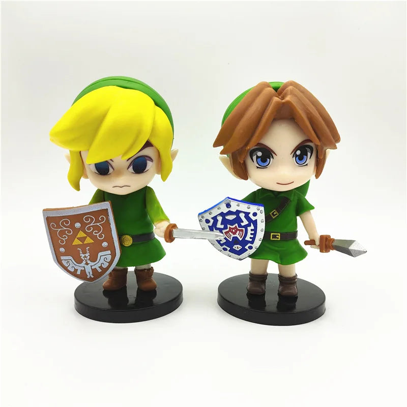 Lot de 6  figurines - Jouets type "The Legend of Zelda" "Link" 10CM environ suivant modèle