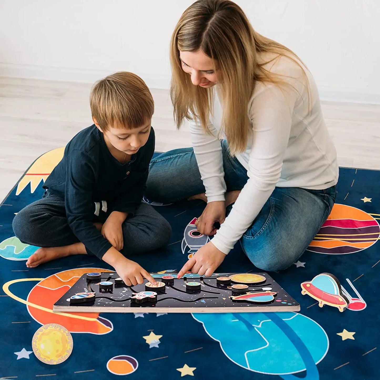 Jeux éducatif en bois Système solaire , pour apprendre les planètes à nos jeunes enfants ! (3ans+)