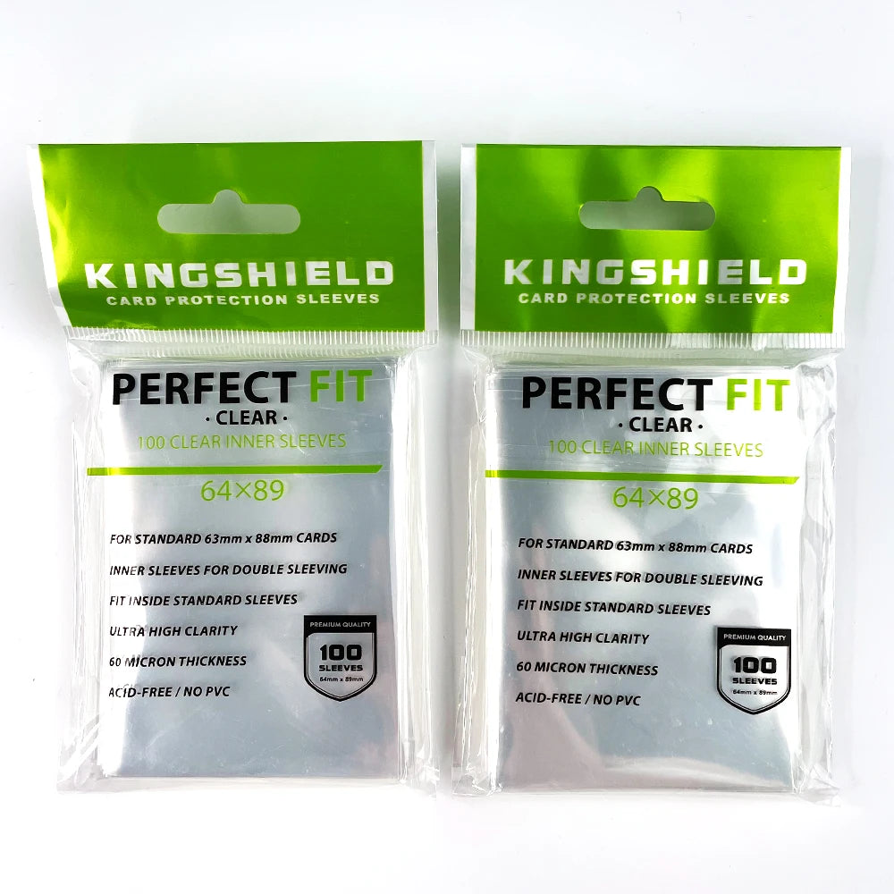 Paquet de 100 Protèges cartes KINGSHIELD  64*89mm Transparent