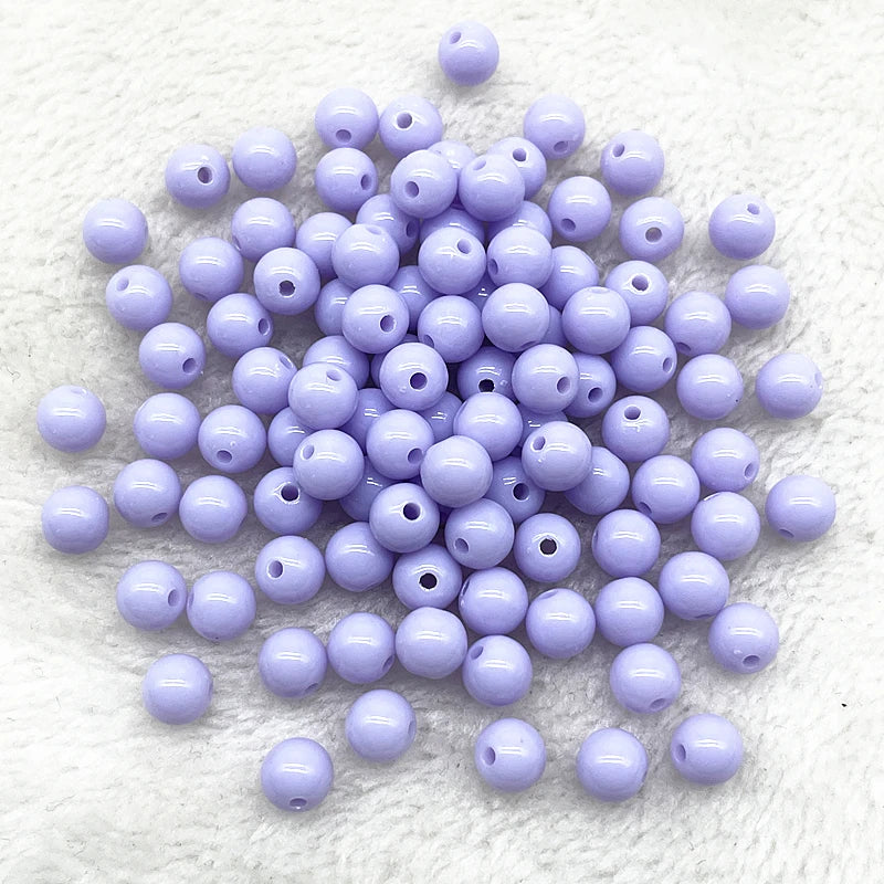 Lot de 50/100 ou 200 Perles plastique acrylique pour fabrication de bijoux fille 4/6/8mm plusieurs coloris au choix