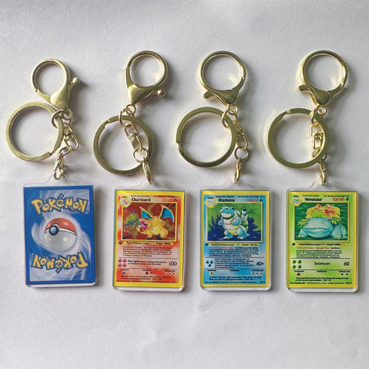 Porte clés reproduction de carte Pokémon version mini ,  Anglais , 22 modèles Disponibles !!