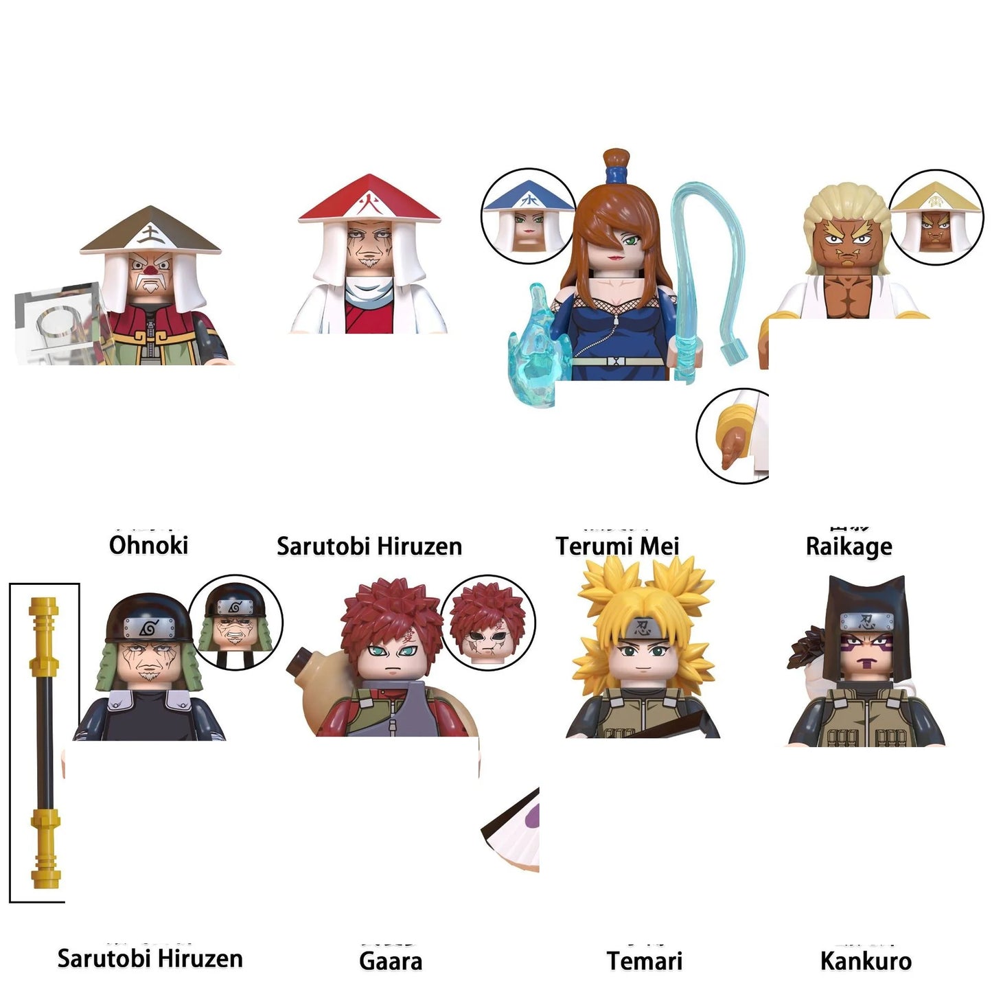 Lot de 8 Mini figurines / jouets Univers Type Naruto au format Lego ! plusieurs choix Disponibles !