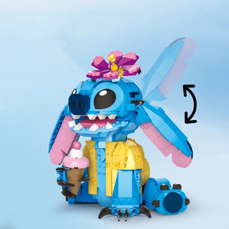 Blocs de construction STITCH  ! construit ton personnage préféré avec cet ensemble de blocs à assembler !(vendu avec ou sans sa boîte)