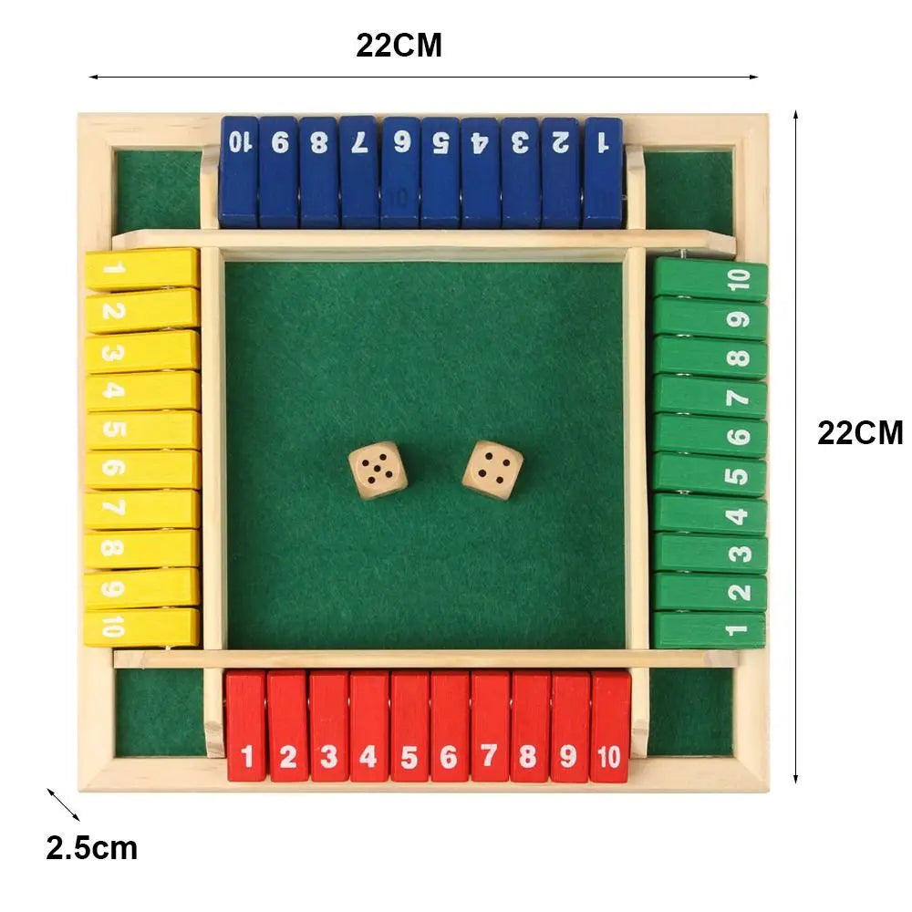 Jeux de société en bois "shut the box dice"