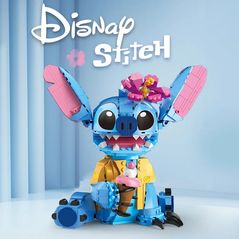 Blocs de construction STITCH  ! construit ton personnage préféré avec cet ensemble de blocs à assembler !(vendu avec ou sans sa boîte)