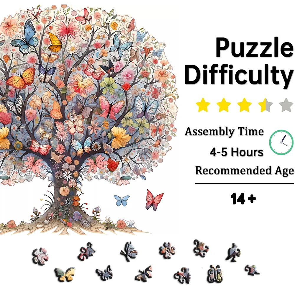 Puzzle Adulte, Arbre en Bois fragmenté de qualité pour collection ou décoration format A3