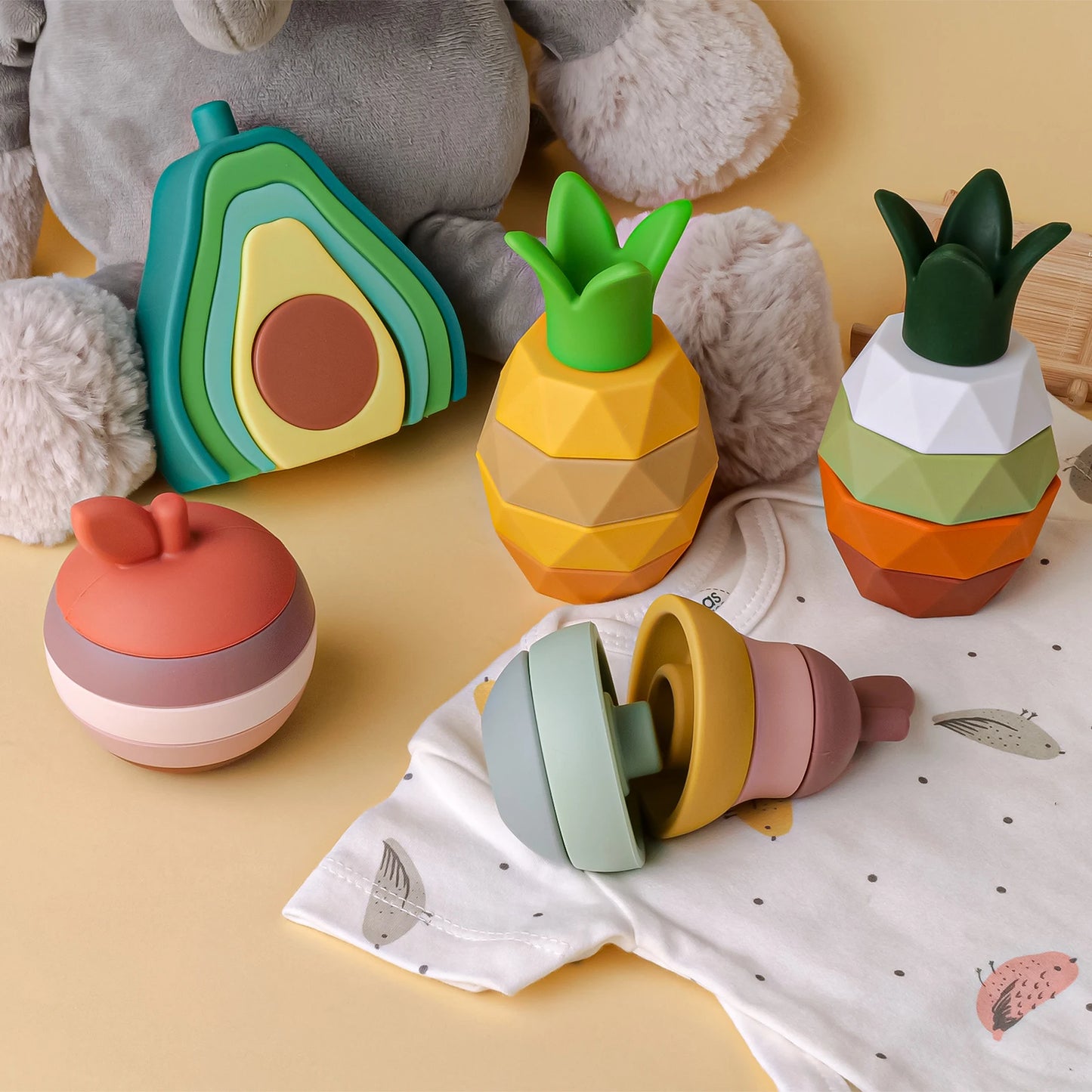 Jouets Fruits Silicone bébé à assembler