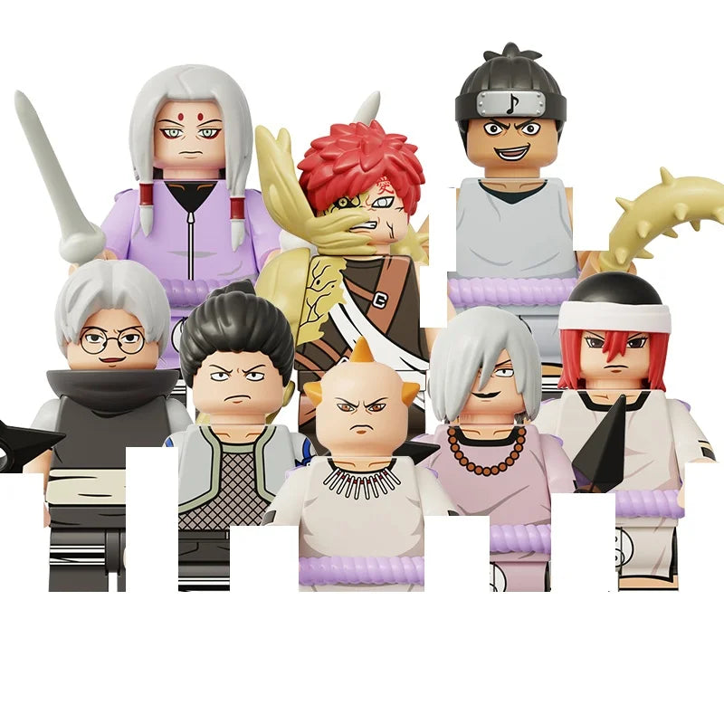 Lot de 8 Mini figurines / jouets Univers Type Naruto au format Lego ! plusieurs choix Disponibles !