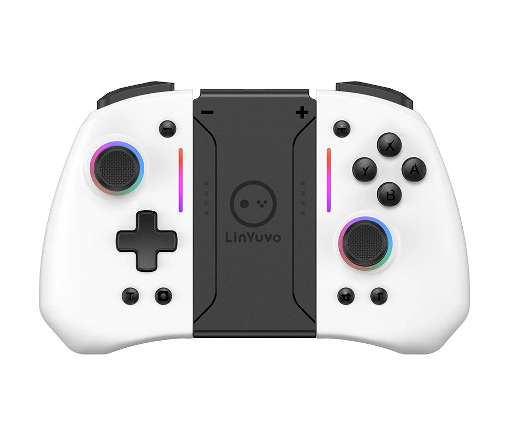 Type Joy-Con Pro compatible Nintendo Switch, LED  intégrées programmables. Coloris Blanc ou Noir au choix