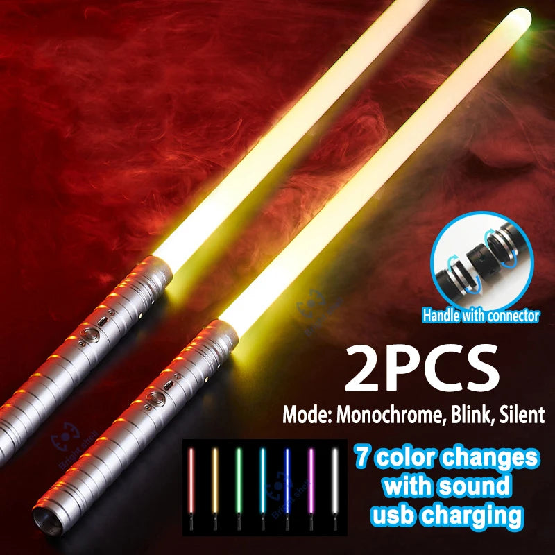 Sabre Laser univers type STARWARS avec manche métallique , son , changement de couleur , plusieurs choix dispo ! à l'unité ou par 2