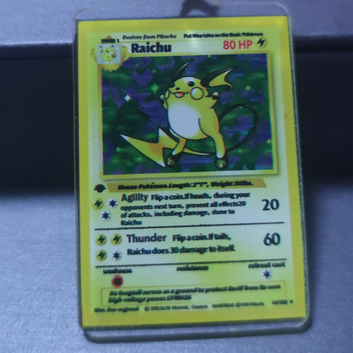 Porte clés reproduction de carte Pokémon version mini ,  Anglais , 22 modèles Disponibles !!