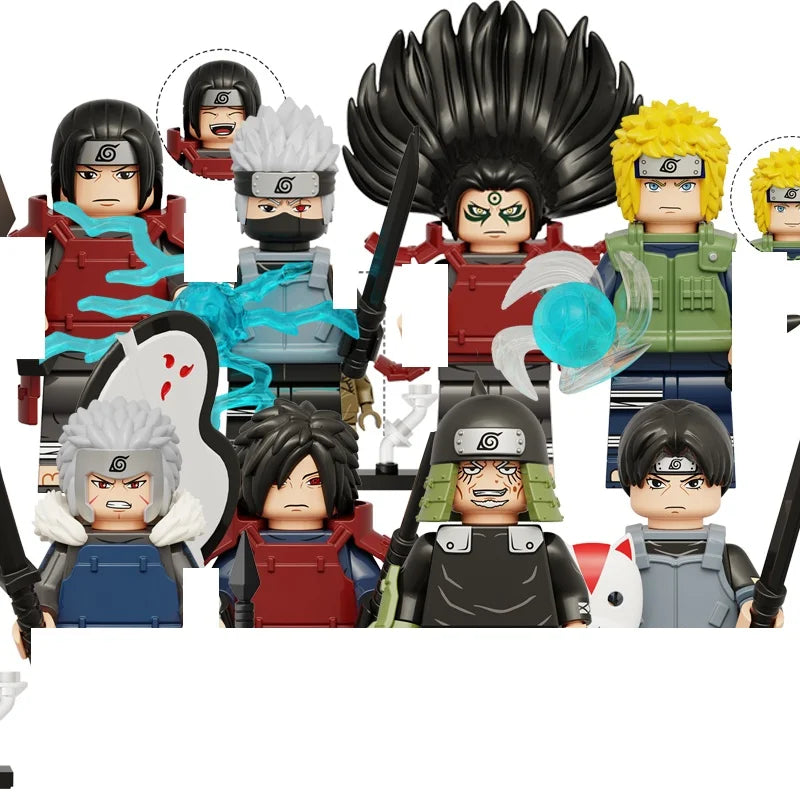 Lot de 8 Mini figurines / jouets Univers Type Naruto au format Lego ! plusieurs choix Disponibles !