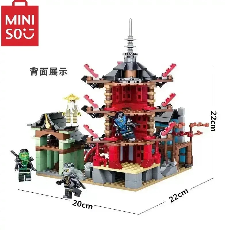 Temple à construire et à assembler type "Ninja Go" boite de 500 pièces ou +