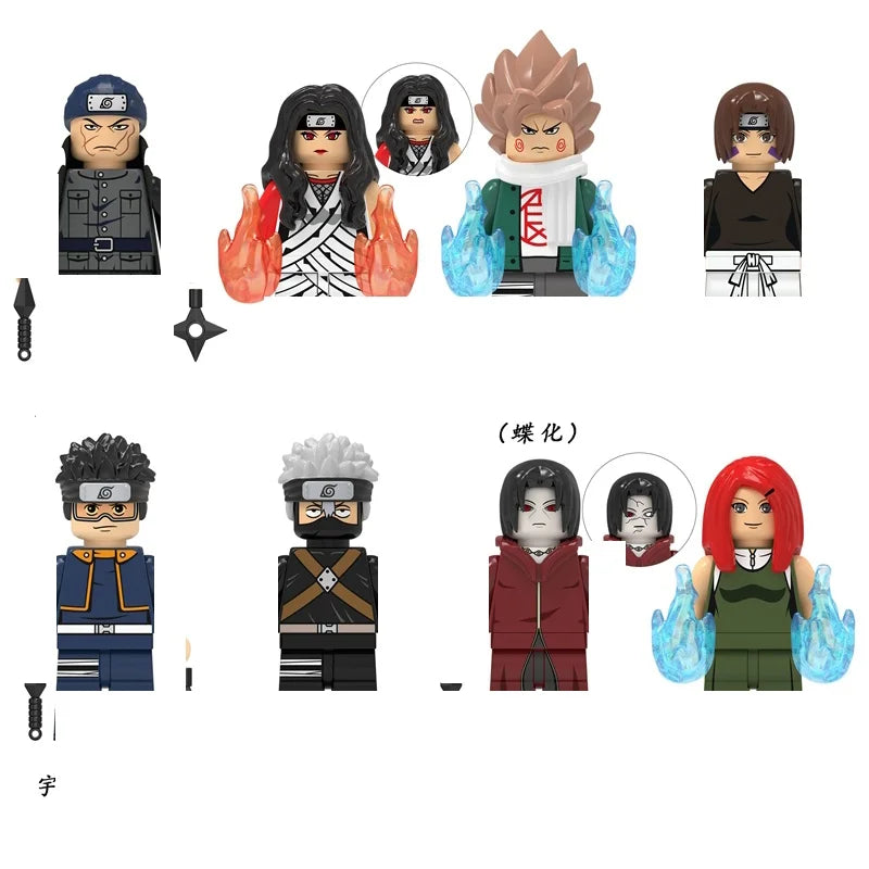 Lot de 8 Mini figurines / jouets Univers Type Naruto au format Lego ! plusieurs choix Disponibles !