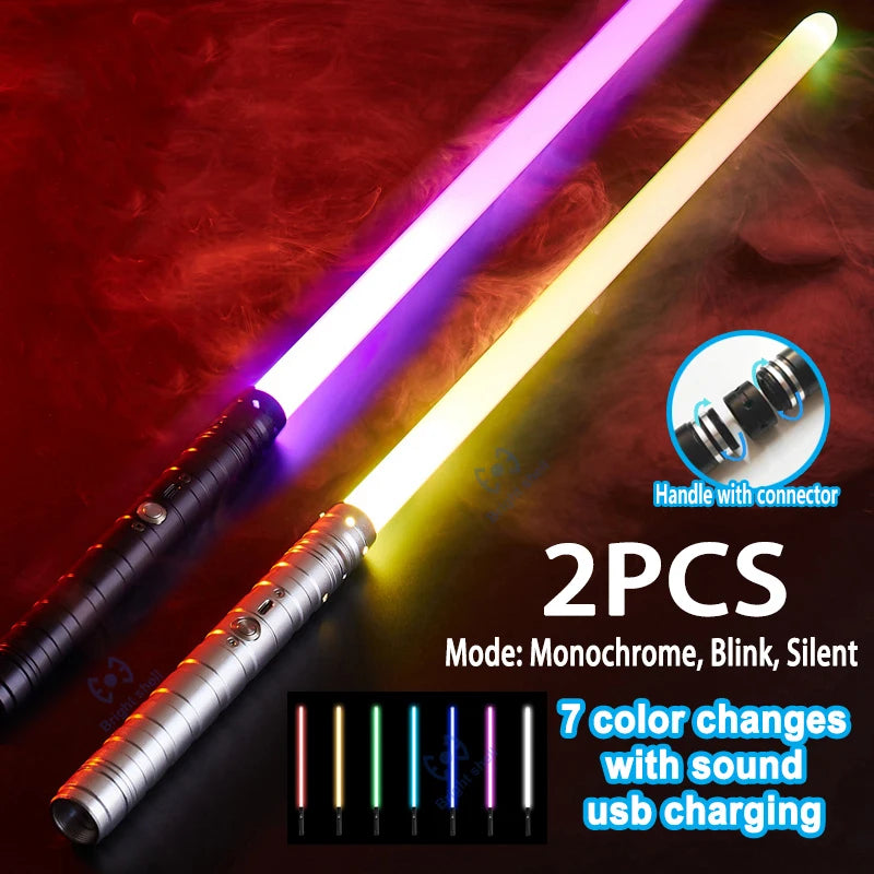 Sabre Laser univers type STARWARS avec manche métallique , son , changement de couleur , plusieurs choix dispo ! à l'unité ou par 2