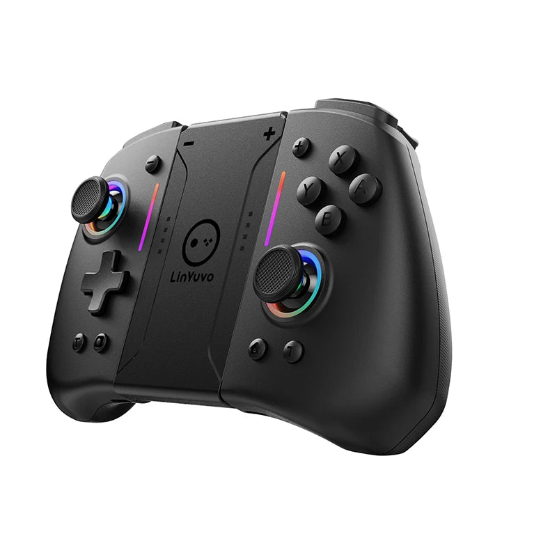 Type Joy-Con Pro compatible Nintendo Switch, LED  intégrées programmables. Coloris Blanc ou Noir au choix