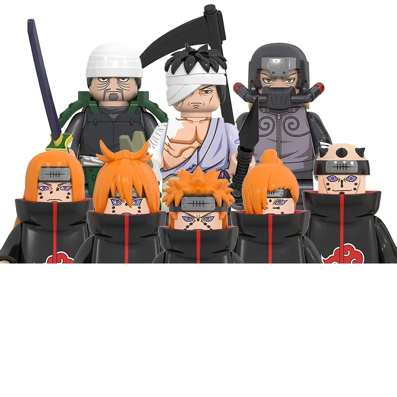 Lot de 8 Mini figurines / jouets Univers Type Naruto au format Lego ! plusieurs choix Disponibles !