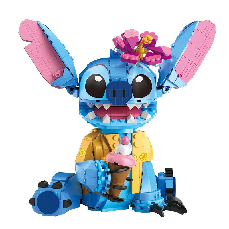 Blocs de construction STITCH  ! construit ton personnage préféré avec cet ensemble de blocs à assembler !(vendu avec ou sans sa boîte)