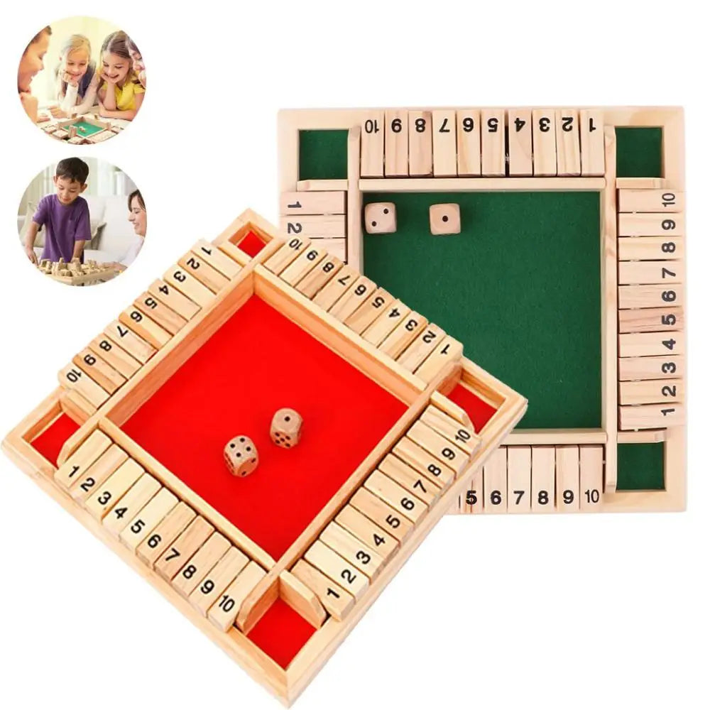 Jeux de société en bois "shut the box dice"