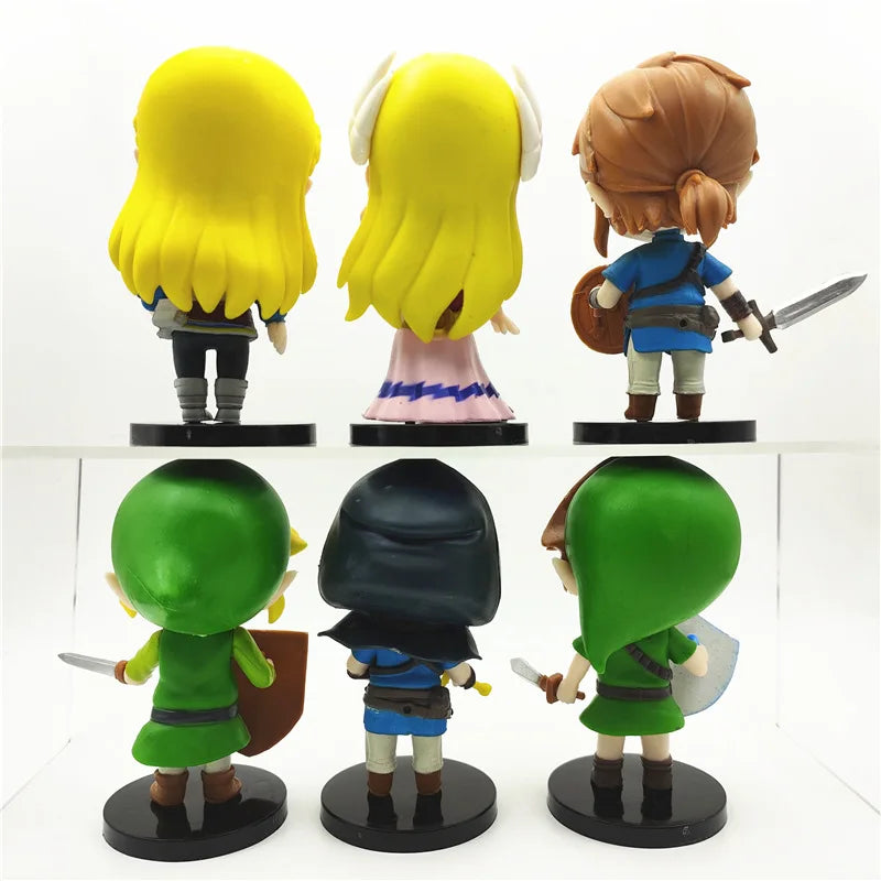 Lot de 6  figurines - Jouets type "The Legend of Zelda" "Link" 10CM environ suivant modèle