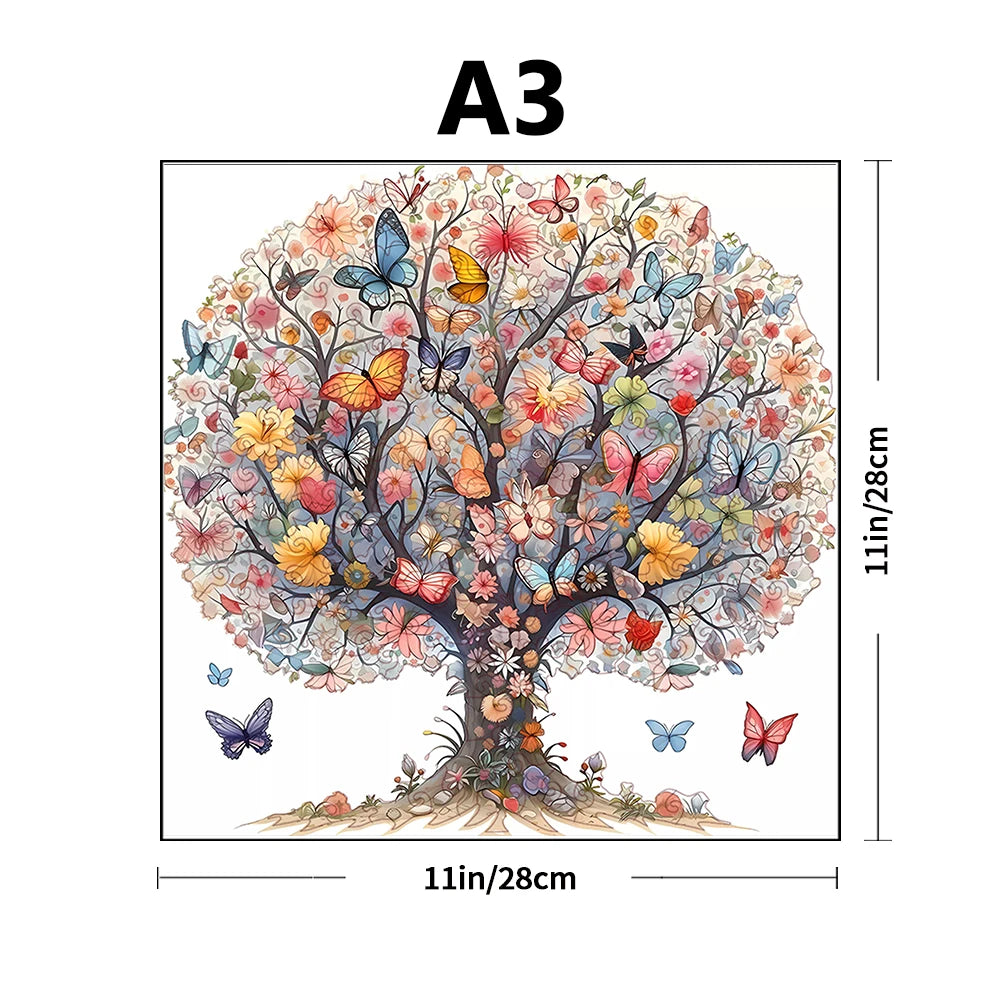 Puzzle Adulte, Arbre en Bois fragmenté de qualité pour collection ou décoration format A3