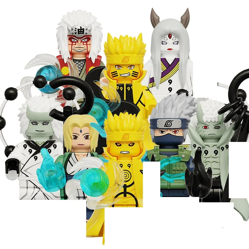 Lot de 8 Mini figurines / jouets Univers Type Naruto au format Lego ! plusieurs choix Disponibles !