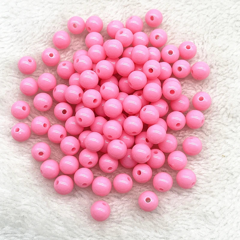 Lot de 50/100 ou 200 Perles plastique acrylique pour fabrication de bijoux fille 4/6/8mm plusieurs coloris au choix