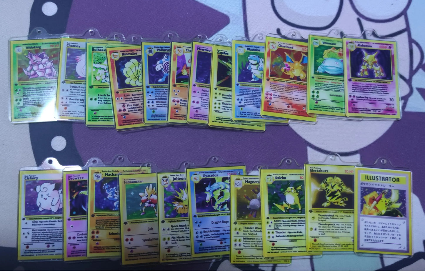 Porte clés reproduction de carte Pokémon version mini ,  Anglais , 22 modèles Disponibles !!