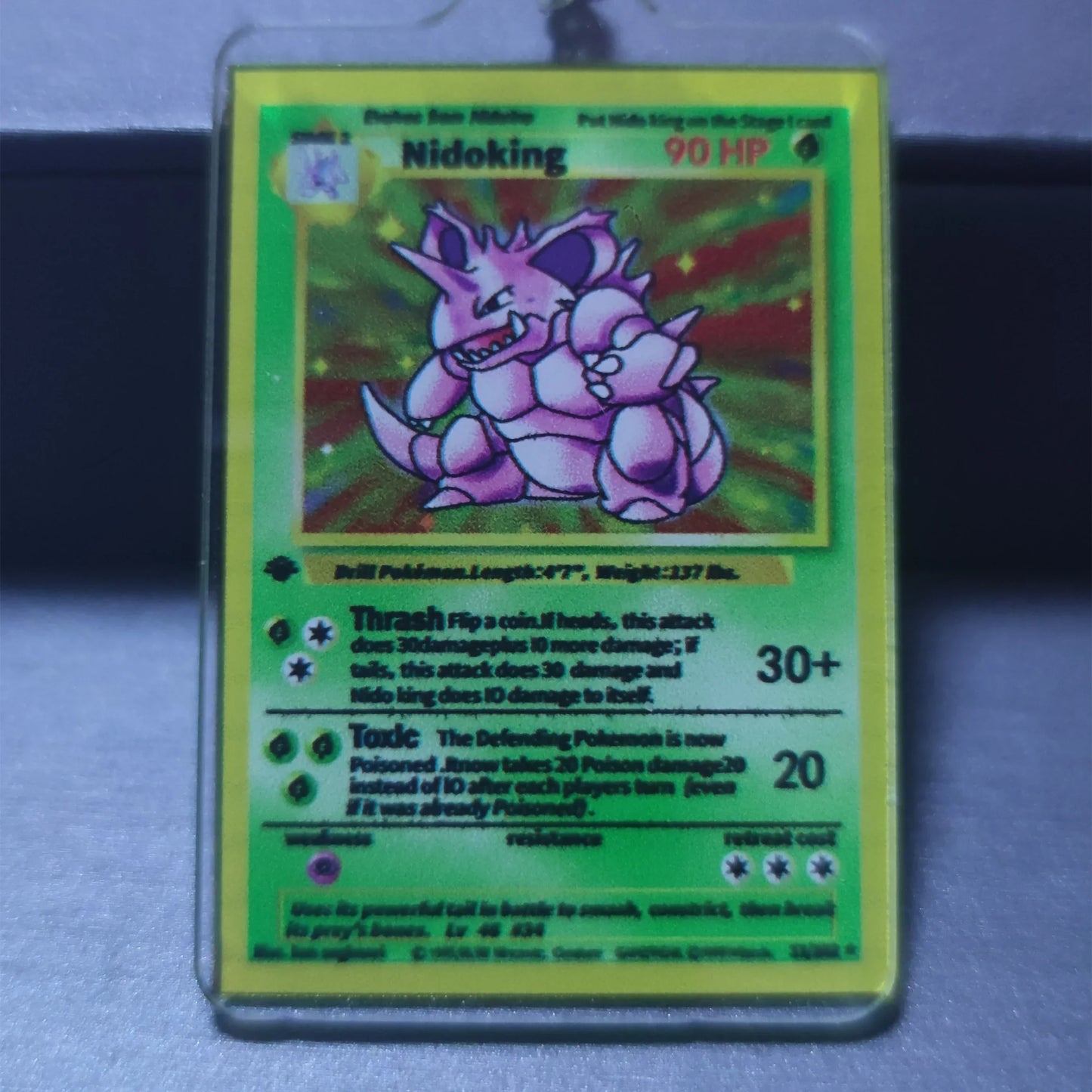 Porte clés reproduction de carte Pokémon version mini ,  Anglais , 22 modèles Disponibles !!