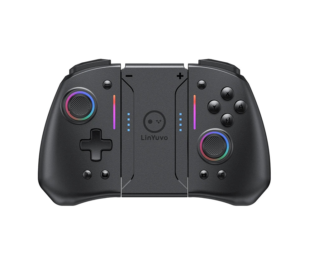 Type Joy-Con Pro compatible Nintendo Switch, LED  intégrées programmables. Coloris Blanc ou Noir au choix