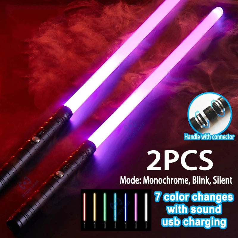 Sabre Laser univers type STARWARS avec manche métallique , son , changement de couleur , plusieurs choix dispo ! à l'unité ou par 2