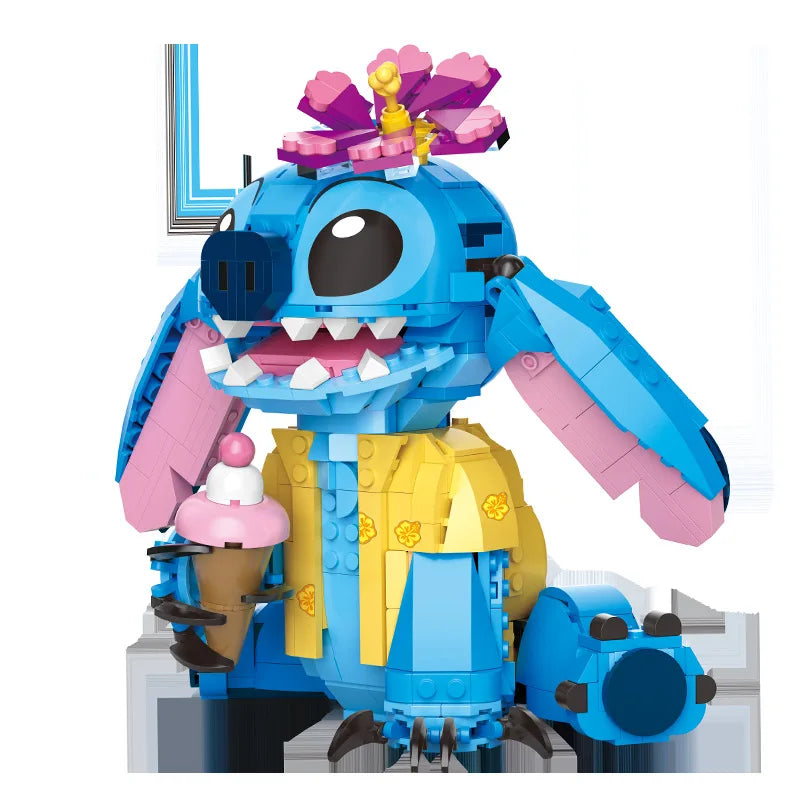 Blocs de construction STITCH  ! construit ton personnage préféré avec cet ensemble de blocs à assembler !(vendu avec ou sans sa boîte)