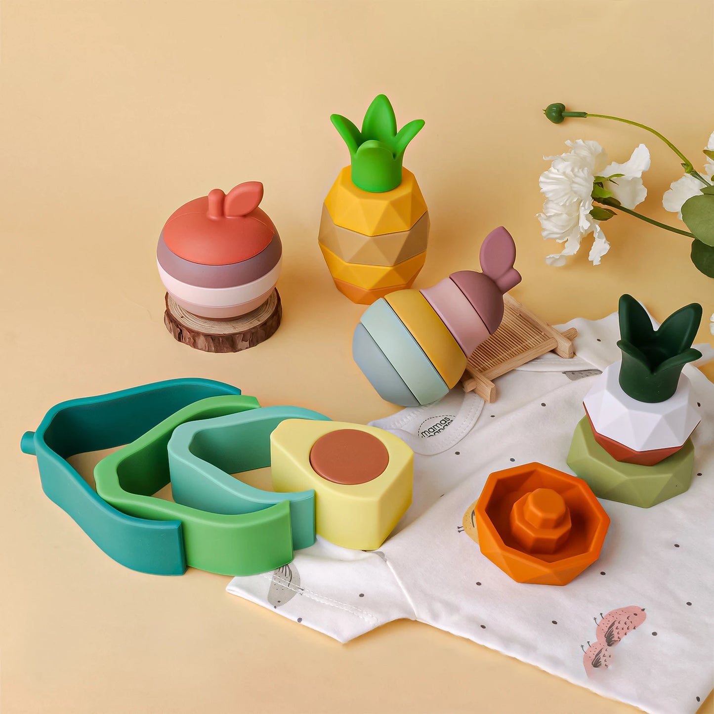 Jouets Fruits Silicone bébé à assembler