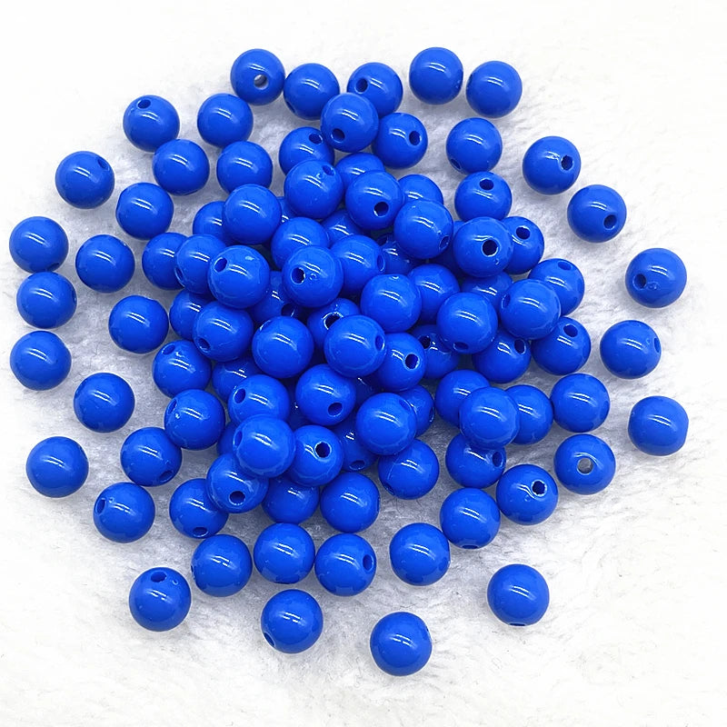 Lot de 50/100 ou 200 Perles plastique acrylique pour fabrication de bijoux fille 4/6/8mm plusieurs coloris au choix