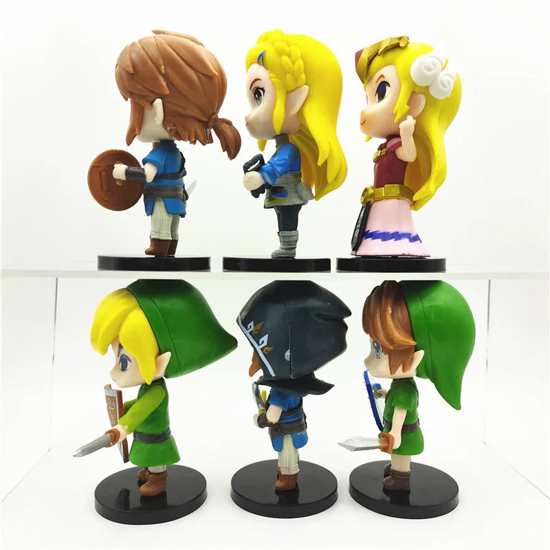 Lot de 6  figurines - Jouets type "The Legend of Zelda" "Link" 10CM environ suivant modèle