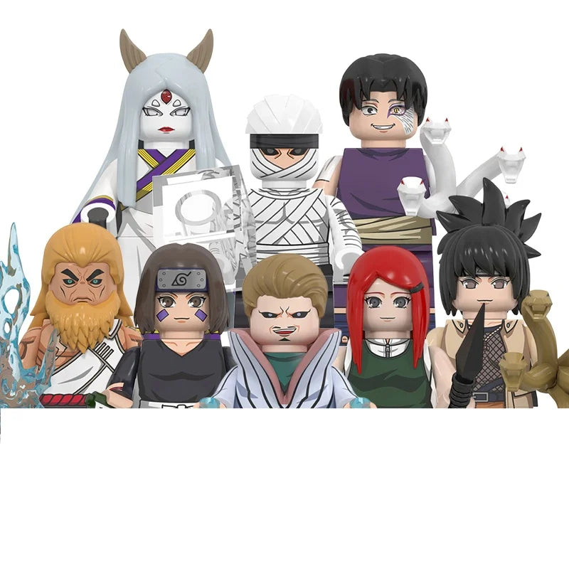 Lot de 8 Mini figurines / jouets Univers Type Naruto au format Lego ! plusieurs choix Disponibles !