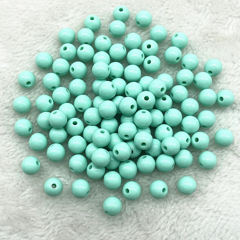 Lot de 50/100 ou 200 Perles plastique acrylique pour fabrication de bijoux fille 4/6/8mm plusieurs coloris au choix