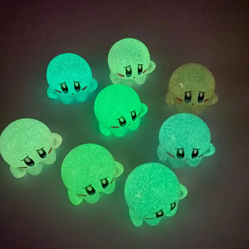 Lot de 10 mini figurines Univers Kirby 2cm, Couleurs aléatoires & fluorescentes la nuit !!