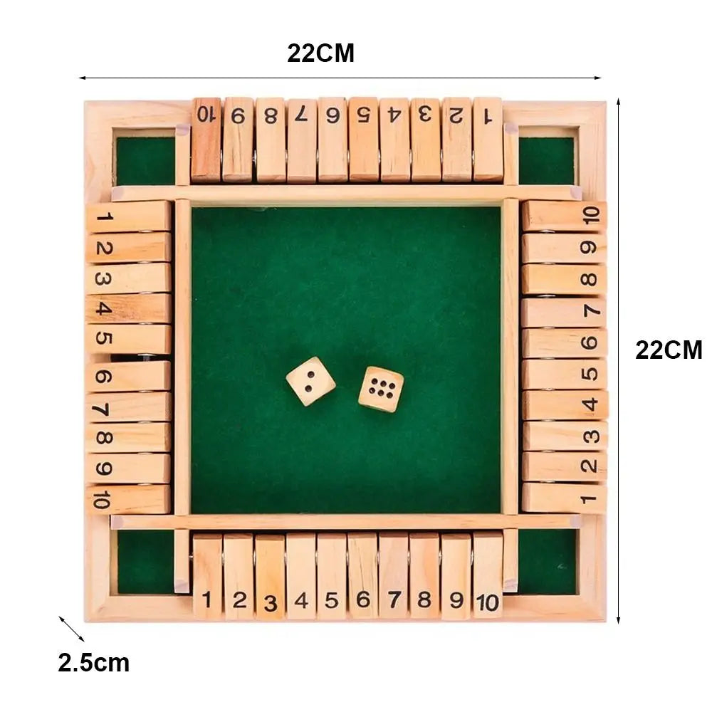 Jeux de société en bois "shut the box dice"