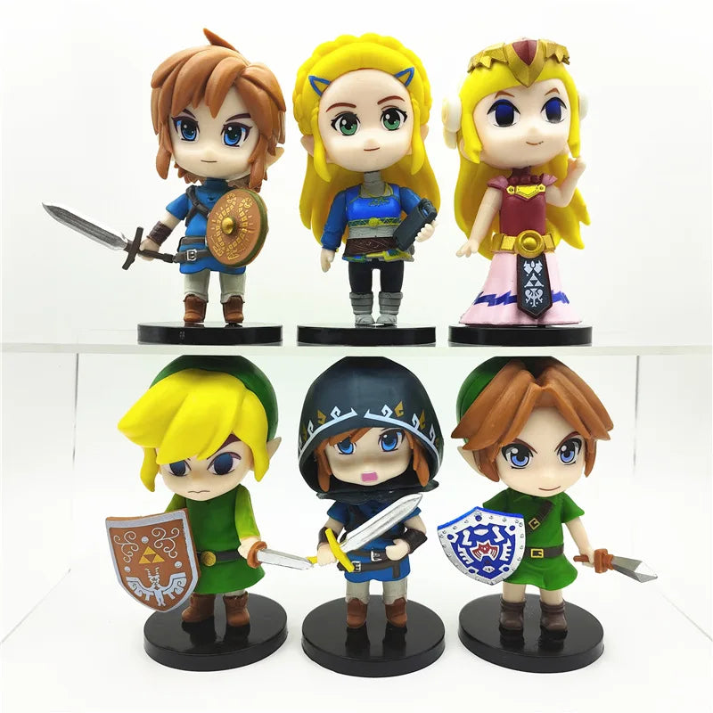 Lot de 6  figurines - Jouets type "The Legend of Zelda" "Link" 10CM environ suivant modèle