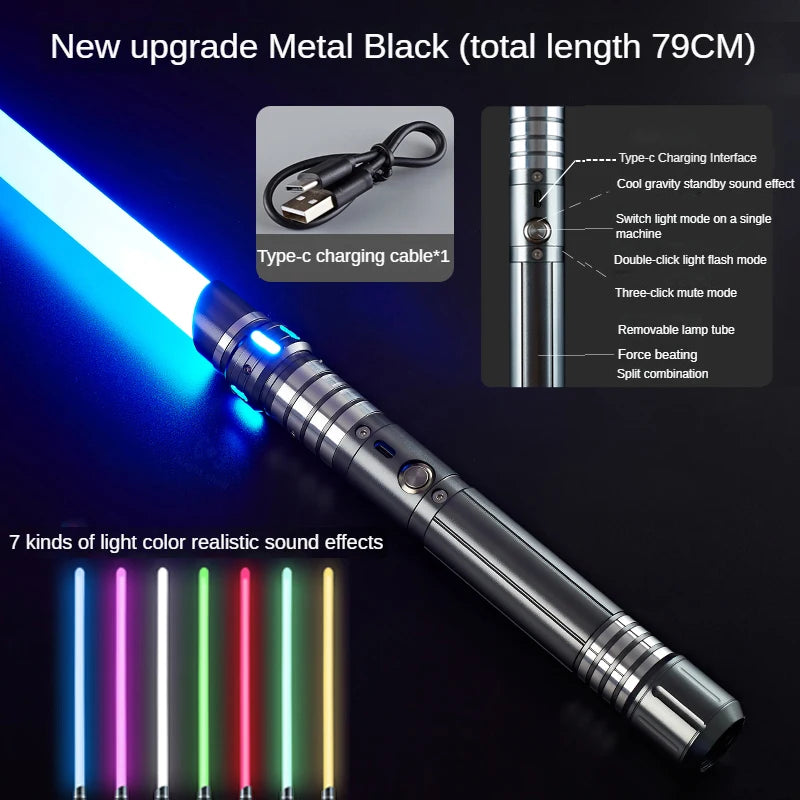 Sabre Laser univers type STARWARS avec manche métallique , son , changement de couleur , plusieurs choix dispo ! à l'unité ou par 2